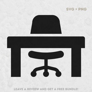 Bureau Svg, SVG-bestanden voor Cricut, Office Clipart, Office SVG, Boss SVG, Bureau Silhouet, Meubilair Clipart, Office Cut File