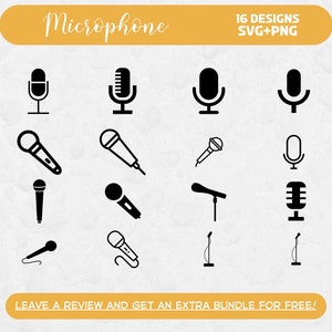 Mikrofon SVG Bundle, SVG-Dateien für Cricut, Mikrofon geschnitten Datei, Musik SVG, Mikrofon Clipart, Sänger Clipart, Jazz svg, Musik Logo Design