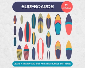 Tabla de surf de colores Svg, archivos SVG para Cricut, imágenes prediseñadas de surf, imágenes prediseñadas de tabla de surf, Cricut Svg, deportes acuáticos, diseño de tabla de surf SVG