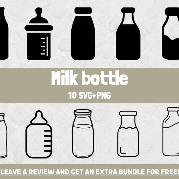 Milk Bottle Svg, SVG Files for Cricut, Bottle Clipart, Milk Svg, Kids Clipart, Nursery Clipart, Newborn SVG, Toddler Svg, Nursery Cut File