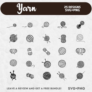 Garn SVG Bundle, SVG-Dateien für Cricut, Garn Png, Garnball, Garn geschnitten Dateien, häkeln svg, stricken svg, Basteln Clipart, Garn Clipart