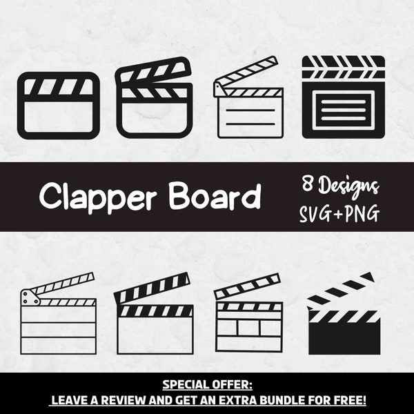 Clapperboard SVG, SVG Files for Cricut, Movie clipart, Cinema Clipart, Director svg, Clapperboard Clipart, Television, SVG Cut Files