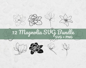 Magnolie SVG, SVG-Dateien für Cricut, Blumen Clipart, Blumen SVG, Blumen Sägeblatt, Magnolie Clipart, Sommer Blatt, Frühling Blatt Blatt, Magnolie