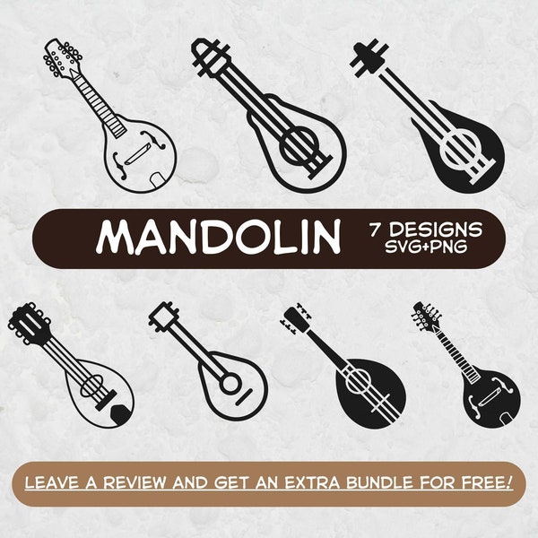 Mandolin Svg, SVG Files for Cricut, Music Svg, Mandolin Clipart, Musical Instrument Svg, String Instrument Clipart, Mandolin Cut File