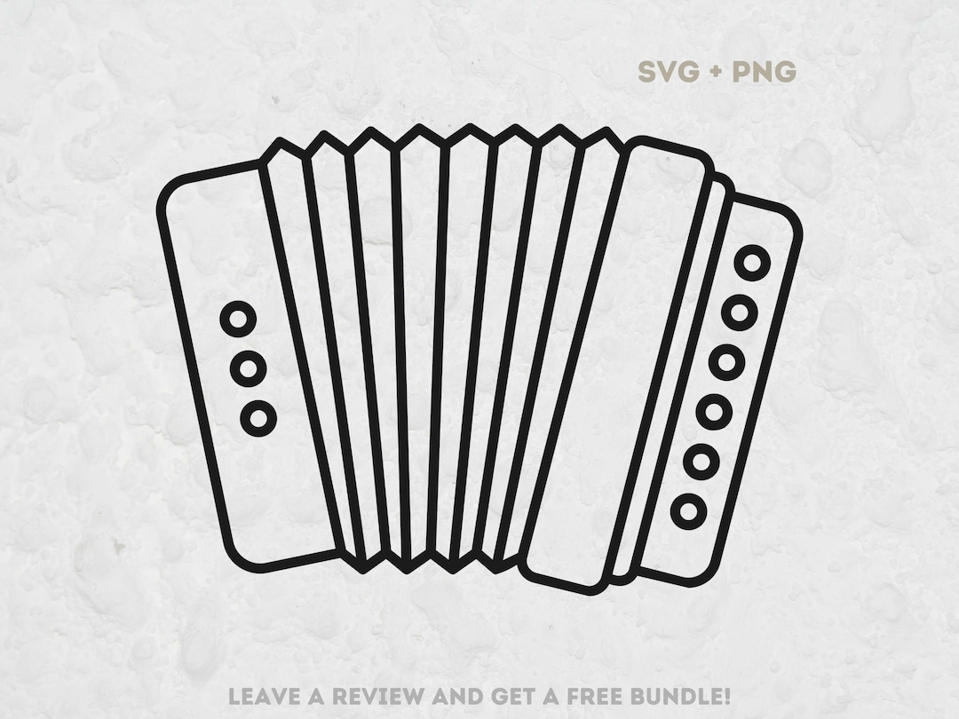 Accordion Outline SVG, Svg Files for Cricut, Accordion Clipart, Music