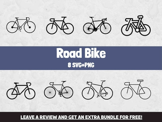 Road Bike SVG Bundle, Cycling SVG, Bicycle Clipart, Cricut Cut Files, Cycling Gift, Bike Shirt Design, Racing Bike PNG, Cyclist Design