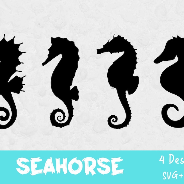 Seahorse Svg, SVG Files for Cricut, Seahorse Silhouettes, Seahorse Cut Files, Seahorse Vectors, Ocean Svg, Beach svg, Tropical Clipart Image