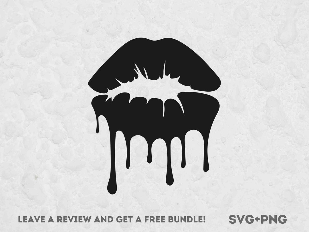 Dripping Lips SVG, Svg Files for Cricut, Lips Clipart, Mouth SVG, Kiss