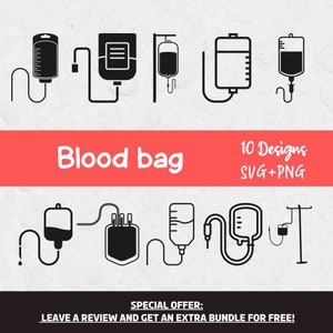 Blood Bag SVG Clipart Bundle, Svg files for Cricut, Blood Svg, Hospital Svg, Nurse Svg, Hospital Clipart, Doctor SVG, Blood Bag Cut File