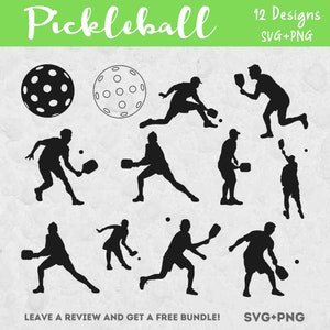 Pickle Ball Svg, file SVG per Cricut, Silhouettes di Pickle Ball, Pickle Ball PNG, Clipart di sport di racchetta, Paddle SVG, Pickle Ball Cut File