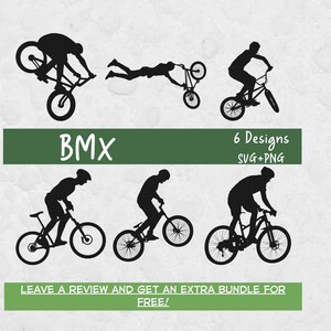Bundle BMX Svg, fichiers Svg pour Cricut, dirt bike, vélo Svg, fichier BMX coupé, cross bike, BMX Clipart, Silhouette Bmx, vélo Svg, Clipart vélo