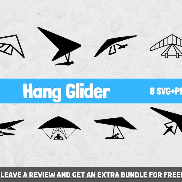 Hang glider Svg Bundle, Hang glider Clipart, SVG Files for Cricut, Hang glider Silhouette, In the air, Aerial Sports, Instant Download