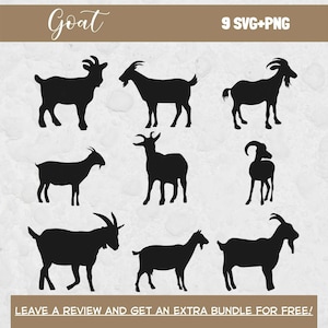 Chèvre SVG, Fichiers SVG pour Cricut, Silhouette de chèvre, Fichier de coupe de chèvre, Vecteur de chèvre, Animal de ferme SVG, Bundle SVG de chèvre, Clipart de chèvre, PNG de chèvre