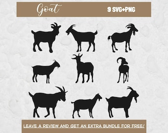 Goat Svg, Svg Files for Cricut, Goat Silhouette, Goat Cut File, Goat Vector, Farm Animal SVG, Goat SVG Bundle, Goat Clipart, Goat PNG
