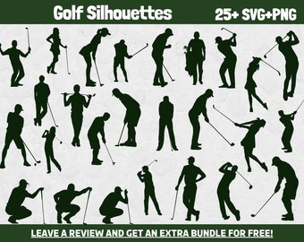 Golf Player Svg, Golf Silhouettes SVG, SVG Files for Cricut, Golf PNG, Golf Clipart, Golfer Svg, Sports Silhouettes, Green Svg