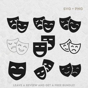 Theater Maske SVG Bundle, SVG-Dateien für Cricut, Maske Clipart Bild, Maske png, Theater SVG, Schauspieler SVG, Schauspiel png, Drama Queen SVG, Drama svg