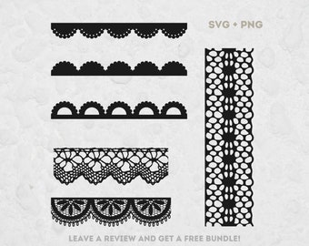 Bordure dentelle SVG, fichiers Svg pour Cricut, Svg dentelle, bordures SVG, Clipart dentelle, fichier coupé dentelle, Clipart dentelle, fichiers coupés bordure, Clipart tissu