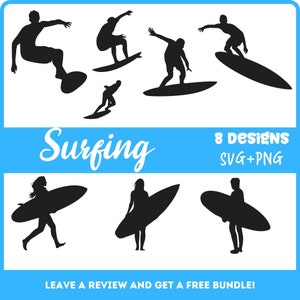 Surfing Svg Bundle, SVG Files for Cricut, Summer Clipart, Surfing Clipart, Surf Board, Surfing Silhouette, California SVG, Surfing Cut File
