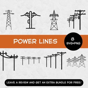 Power Lines SVG, SVG-Dateien für Cricut, Power Clipart, Electric SVG, Power Line SVG, Power SVG, Power Lines geschnitten Datei, Power Design svg
