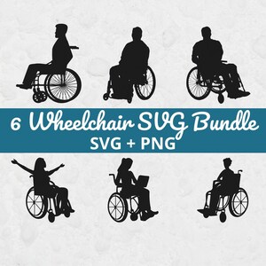 Wheelchair SVG Bundle, Wheelchair Silhouette SVG, Disability Clipart, Cricut Cut File, Accessible Design PNG