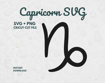 Capricorn Sign SVG, Svg files for Cricut, Capricorn Svg, Zodiac Clipart, Capricorn PNG, Zodiac Sign, Capricorn PNG, Birth Sign Svg