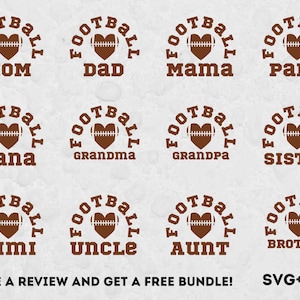 Football SVG, Football Mom, SVG Files for Cricut, American Football Svg, Cricut SVG, Football Clipart, Football Dad, Football Family