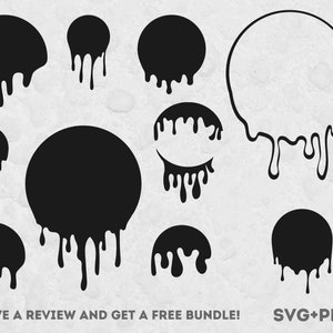 滴り落ちる円 SVG バンドル、Cricut 用 SVG ファイル、円 SVG、円クリップアート、滴り落ちる SVG、商用利用 SVG、水彩要素、ペイント SVG
