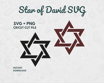 Star of David SVG, Jewish Star SVG, Star of David Cut File, Jewish Symbol SVG, Hexagram svg, Files for Cricut