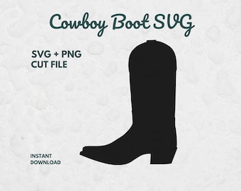 Botas de vaquero SVG, archivo de corte de botas vaqueras, SVG campestre, Cricut, Rodeo, Clipart de vaquera, PNG
