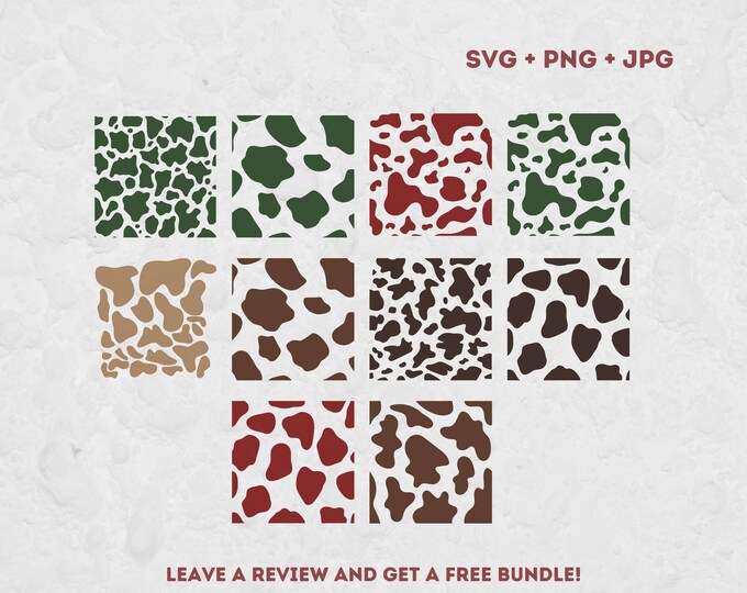 Christmas Cow Print Pattern, Svg Files for Cricut, Cow Print SVG, Cow ...
