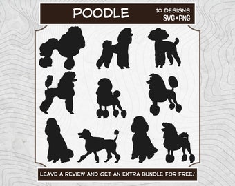 Poodle Svg Bundle, SVG Files for Cricut, Poodle PNG, Dog Silhouette, Dog Clipart, Poodle Cut File, Poodle Clipart, Poodle Lover, Dog Svg