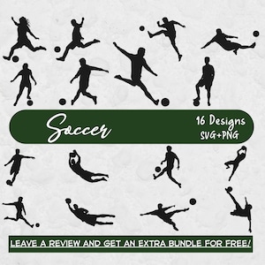 Soccer Silhouette Svg, SVG Files for Cricut, Soccer Clipart, Soccer Player SVG, Soccer Team, Soccer Bundle, Football Svg, Soccer Cut File