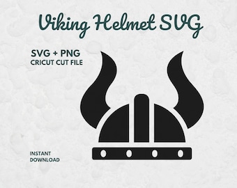 Viking Helmet SVG, Viking Cut File, Svg files for Cricut, Norse Clipart, Viking Helmet Silhouette, Helmet Clipart, Warrior Helmet