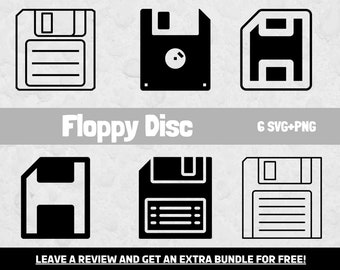 Floppy Disc Svg, SVG Files for Cricut, Retro Gaming Svg, Computer Clipart, 80s Svg, Floppy Disc Clipart, Retro Computer SVG, Disc Cut File