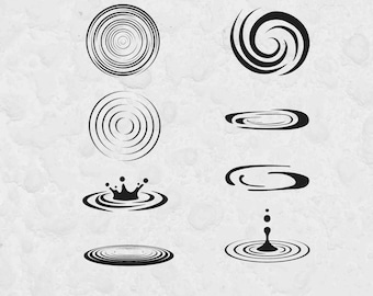 Water Ripple SVG, Svg files for Cricut, Water SVG, Water Cut Files, Water clipart, Water Ripple Vectors, Water Shapes, Ripple SVG, Splash