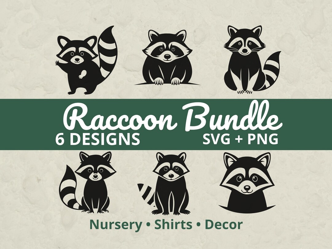 Rascal Svg Raccoon SVG Bundle, Raccoon SVG Png, Cute Animal Bundle, Woodland ...