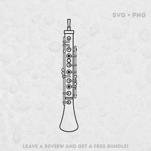 Obój SVG, pliki Svg dla Cricut, clipart oboju, muzyka Svg, clipart orkiestry marszowej, instrument dęty drewniany, instrument muzyczny, plik do cięcia oboju