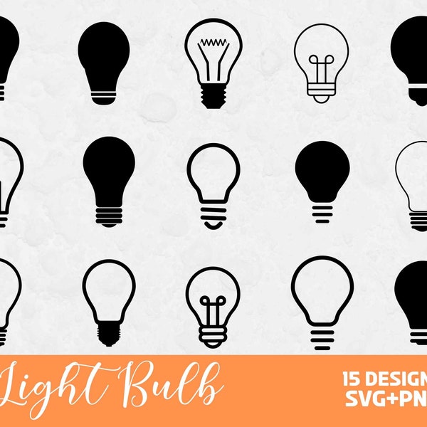 Light Bulb SVG, Svg files for Cricut, Light Bulb Vector, Light Svg, Light Bulb Shape, Light Bulb Cut File, Electric Clipart Image SVG Png