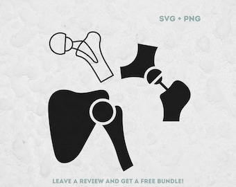 Hip Replacement Svg, SVG Files for Cricut, Limb SVG, Body Part SVG, Hip Clipart, Hip Png, Medical Clipart Image, Surgical Clipart, Joint Svg