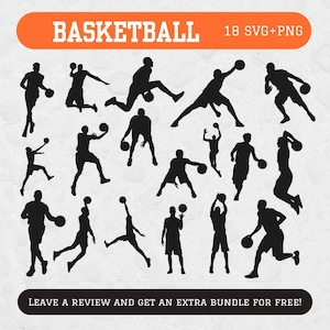 Pacote SVG de basquete, arquivos SVG para Cricut, clipart de basquete, silhueta de basquete, svg de dia de jogo, SVG de jogador de basquete, arquivo de corte Svg