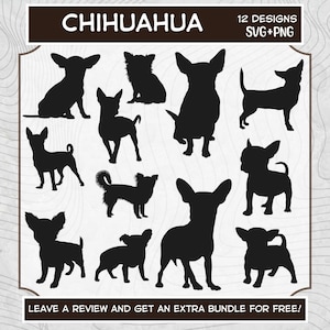 Chihuahua Silhouette Svg, Svg Files for Cricut, Chihuahua Design, Dog SVG, Chihuahua Clipart Image, Chihuahua PNG, Dog Clipart, Dog Cut File