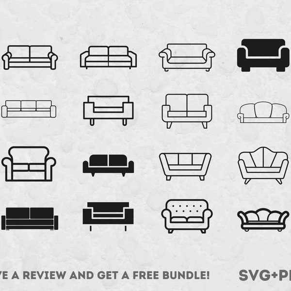 Couch Svg Bundle, SVG Files for Cricut, Couch Cut File, Furniture Svg, Home Clipart, Sit svg, Couch Clipart, Couch PNG, Couch Vector