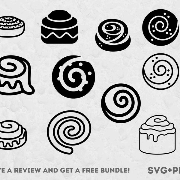 Cinnamon Bun SVG, SVG Files for Cricut, Pastry SVG, Food Clipart, Sweet svg, Bun svg, Cake Svg, Cinnamon Bun, Breakfast Svg, Baking Svg