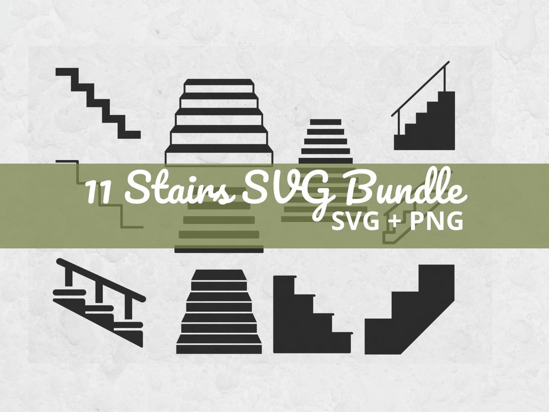 Stairs SVG Bundle, Staircase Clipart, Building and Carpenter Cut Files ...