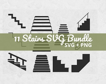 Stairs SVG Bundle, Staircase Clipart, Building and Carpenter Cut Files, Cricut Design