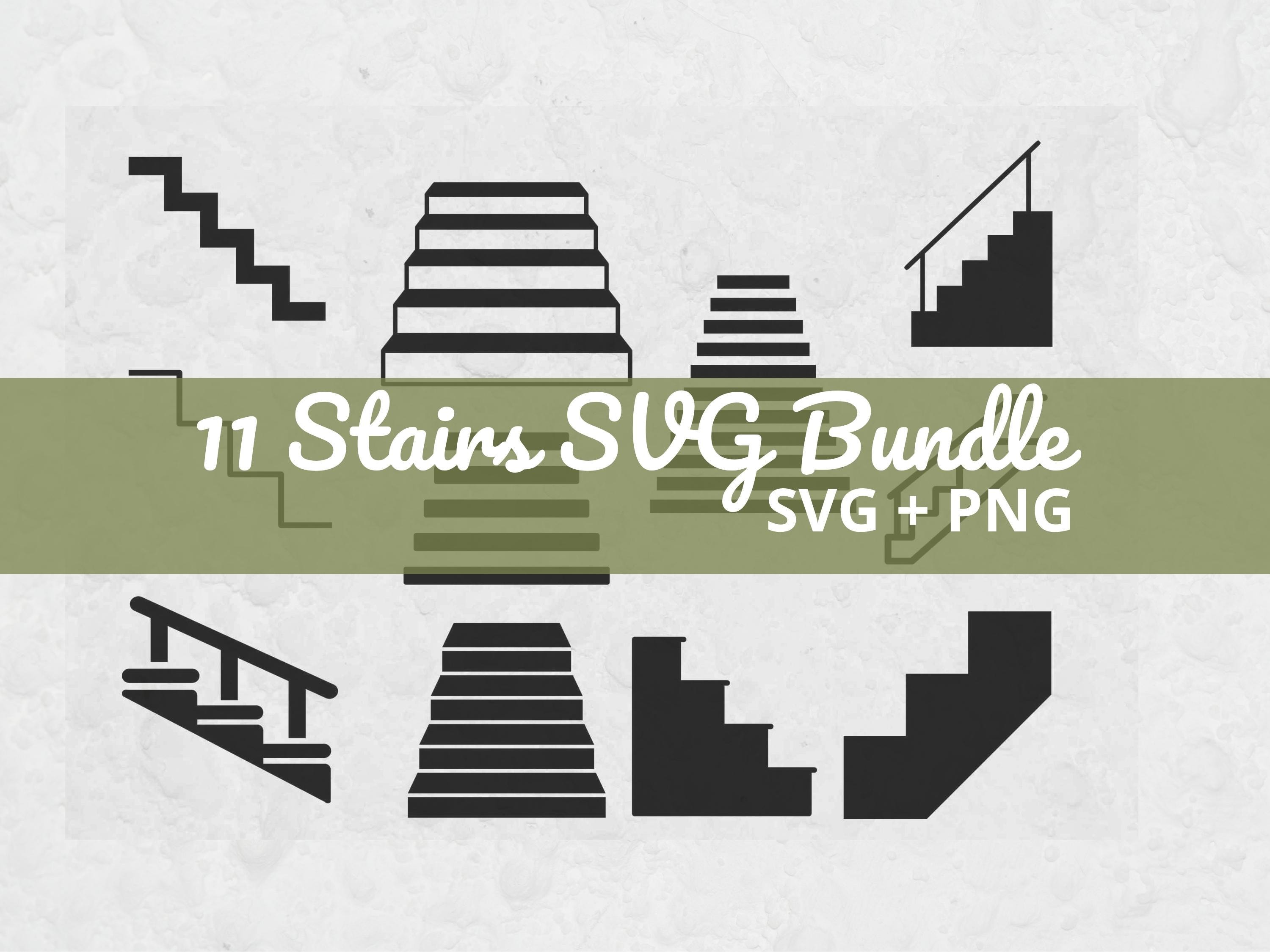 Stairs SVG Bundle, Staircase Clipart, Building and Carpenter Cut Files ...