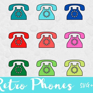 Retro Phones SVG, Phone Clipart, Shirt SVG, Svg files for Cricut, Retro Phones Clipart, Telephone svg