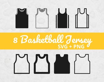 Basketball Jersey SVG Bundle, Basketball Jersey Template SVG, Sports Jersey Outline, Cricut Cut File, Basketball Shirt Design