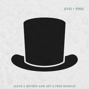 Zylinder-Svg-Cut-Datei, SVG-Dateien für Cricut, High Hat Png, Topper SVG, Hut-Silhouette, Hut-Clipart-Bild, formaler Hut, Retro-Hut-Design SVG