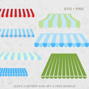 Awning SVG Bundle, Svg files for Cricut, Curtain SVG, Awning Cut File, Building Svg, Shop Clipart, Colored Awning SVG, Overhang Svg, Shops